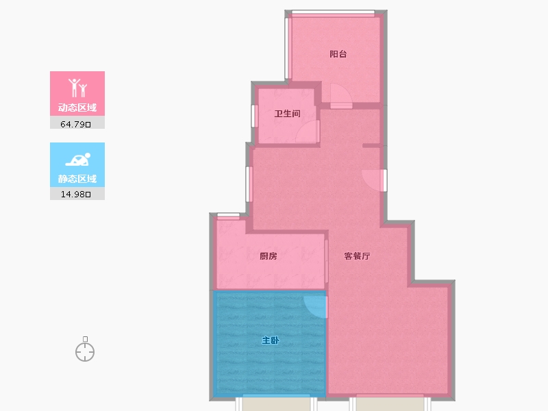 上海-上海市-佘山望-72.38-户型库-动静分区