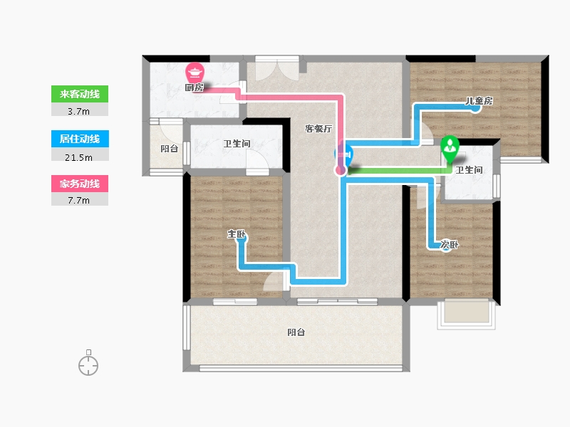 湖北省-宜昌市-宜昌中心紫宸府-104.80-户型库-动静线