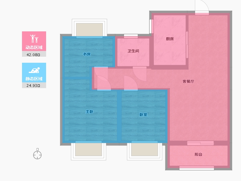 河南省-郑州市-裕华城-67.00-户型库-动静分区