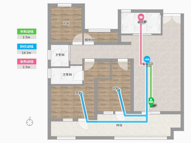 河北省-保定市-中冶未来城-90.88-户型库-动静线