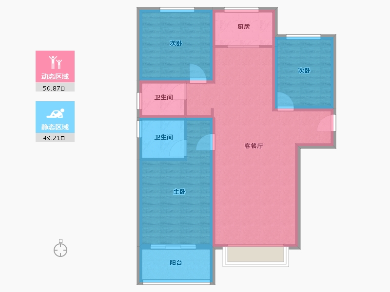 山西省-临汾市-中铁·富丽-89.31-户型库-动静分区