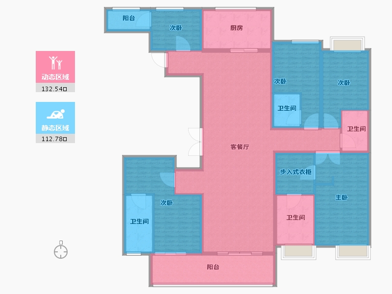 湖北省-宜昌市-宜昌中心紫宸府-224.00-户型库-动静分区