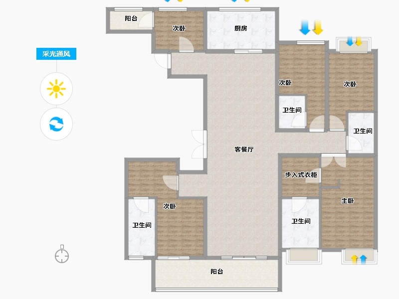 湖北省-宜昌市-宜昌中心紫宸府-224.00-户型库-采光通风