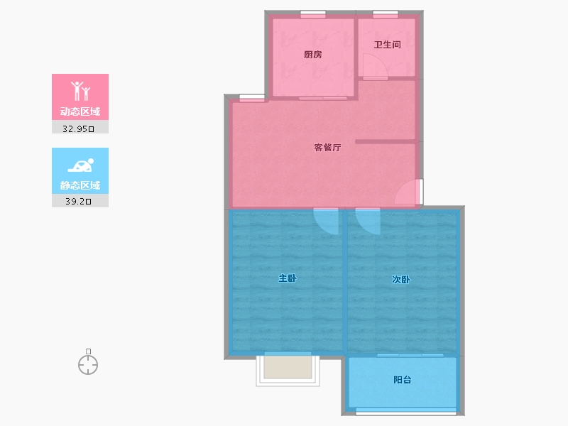 江苏省-苏州市-文溪花苑-65.78-户型库-动静分区