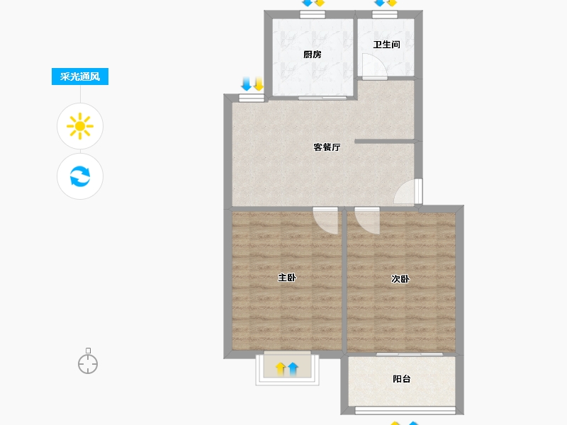 江苏省-苏州市-文溪花苑-65.78-户型库-采光通风