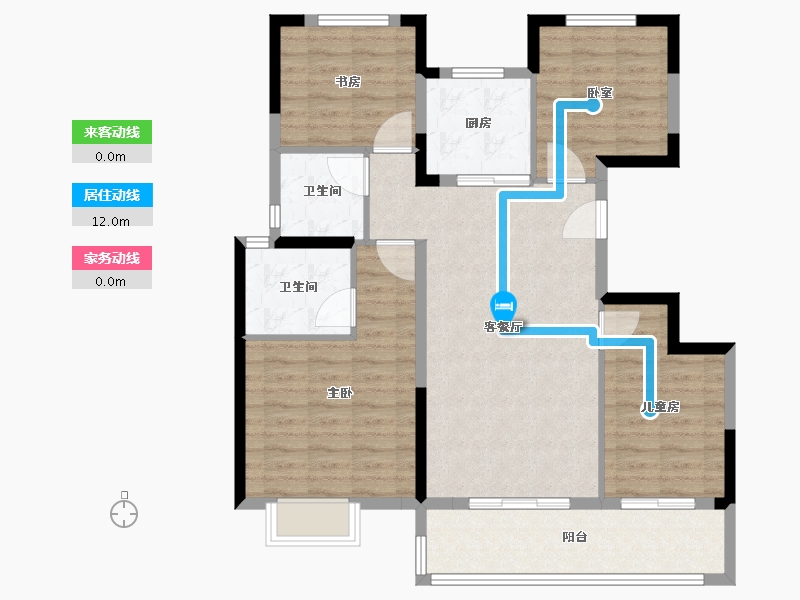 浙江省-宁波市-盛元·东江汇-96.00-户型库-动静线