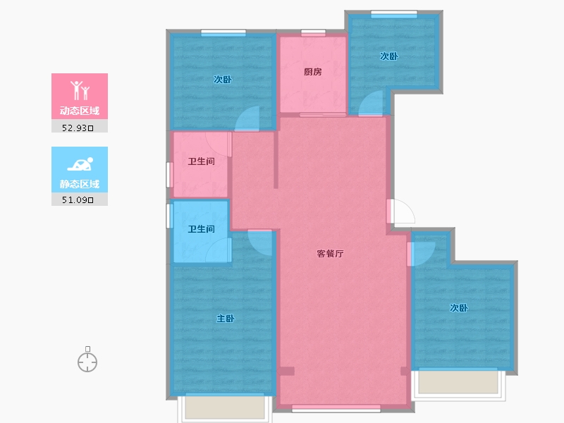 河北省-保定市-云海世家-93.58-户型库-动静分区