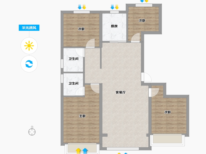 河北省-保定市-云海世家-93.58-户型库-采光通风