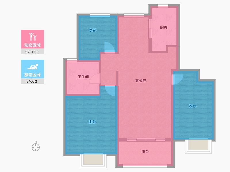 江苏省-苏州市-荣富里-78.40-户型库-动静分区