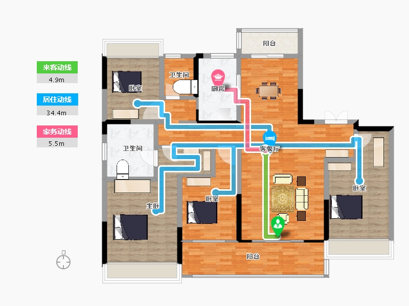 江苏省-南京市-长江悦府-134.40-户型库-动静线