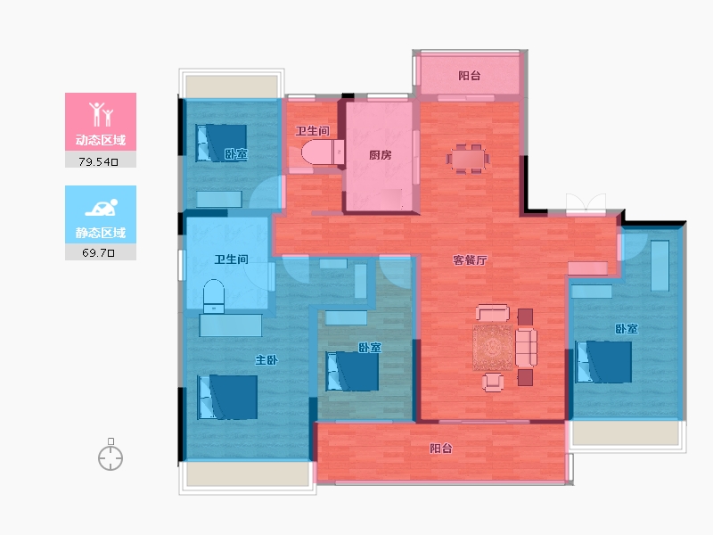 江苏省-南京市-长江悦府-134.40-户型库-动静分区