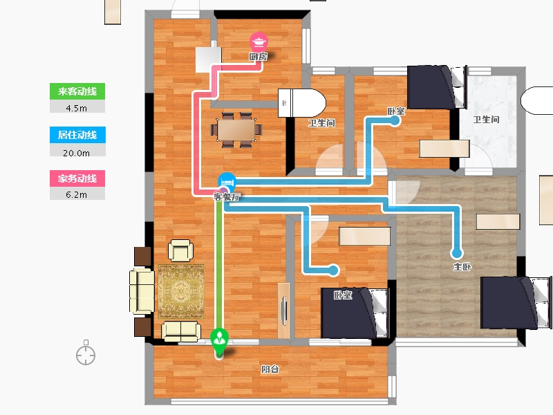 江苏省-南京市-长江悦府-87.99-户型库-动静线