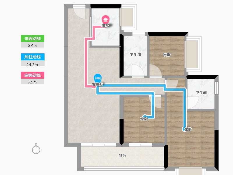 广东省-东莞市-华侨城云瑞府-72.07-户型库-动静线