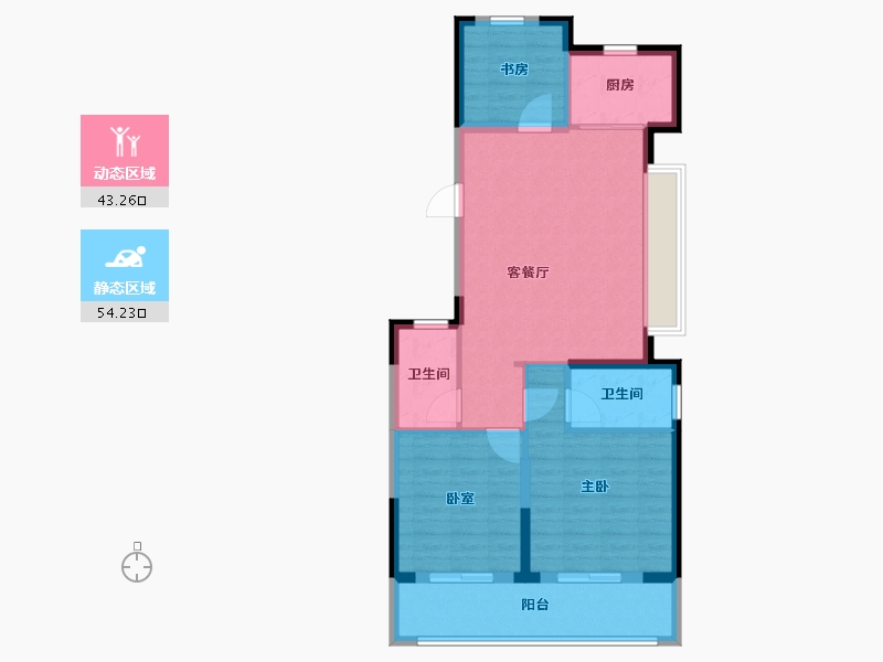 浙江省-宁波市-慧澜学府-88.00-户型库-动静分区