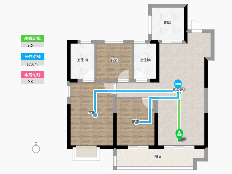 浙江省-宁波市-绿城·春风晴翠-84.21-户型库-动静线