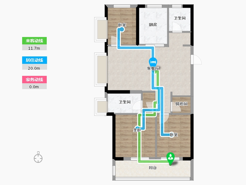 浙江省-宁波市-绿城·春风晴翠-83.55-户型库-动静线