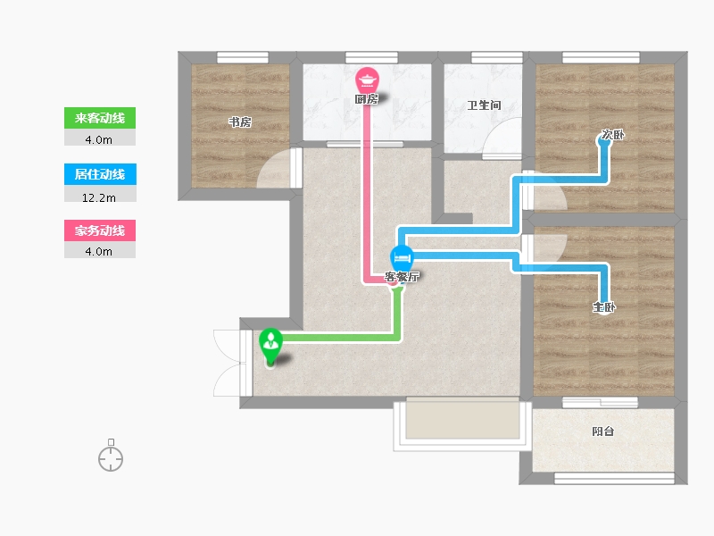 甘肃省-庆阳市-凤凰颐境-55.83-户型库-动静线