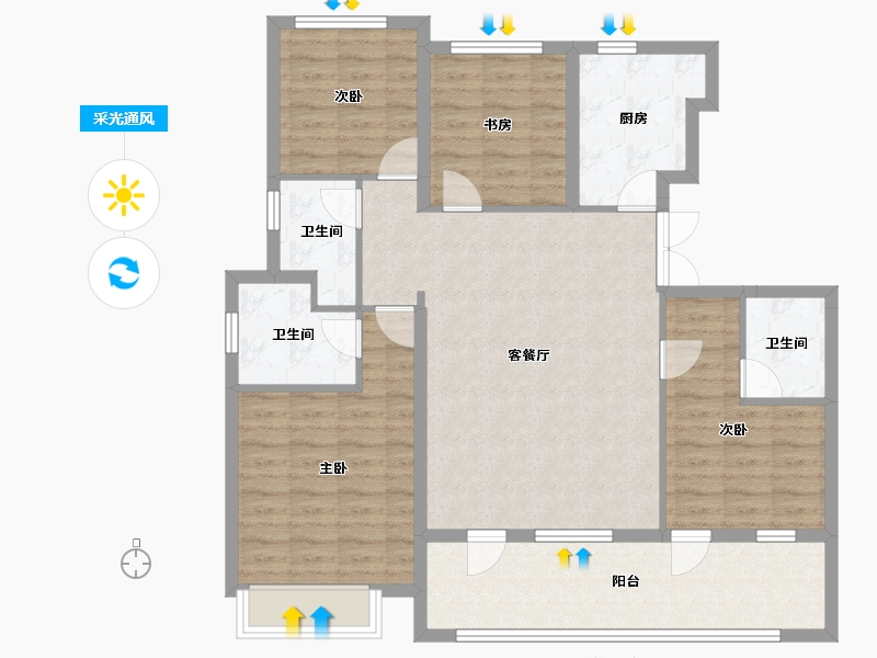 河北省-保定市-中冶未来城-109.29-户型库-采光通风