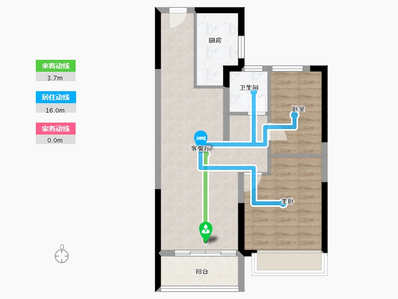 浙江省-宁波市-美的海畔云城-62.40-户型库-动静线