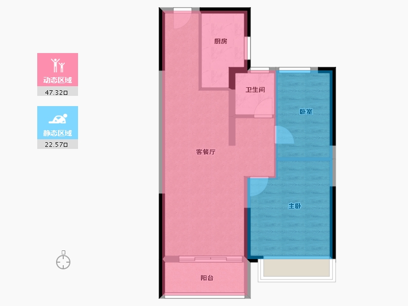 浙江省-宁波市-美的海畔云城-62.40-户型库-动静分区