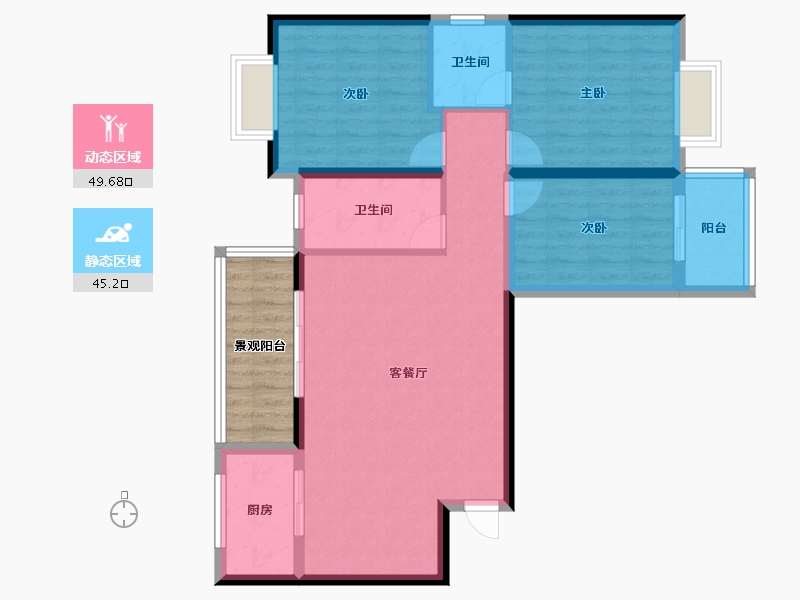 湖北省-十堰市-润扬华府-92.42-户型库-动静分区