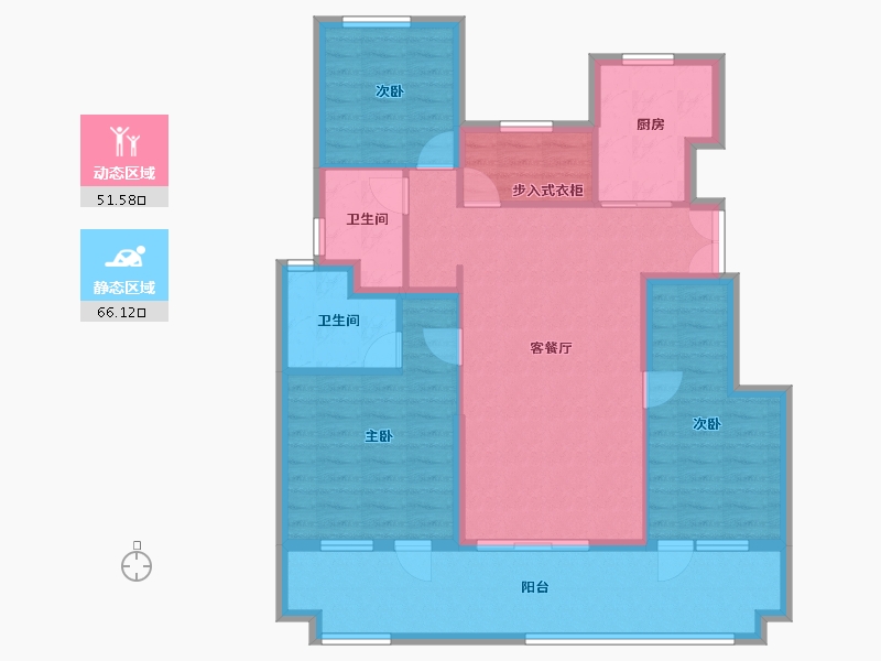 河北省-保定市-中冶未来城-105.81-户型库-动静分区