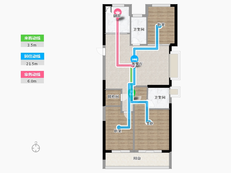 浙江省-宁波市-绿城·通山未来社区-95.35-户型库-动静线