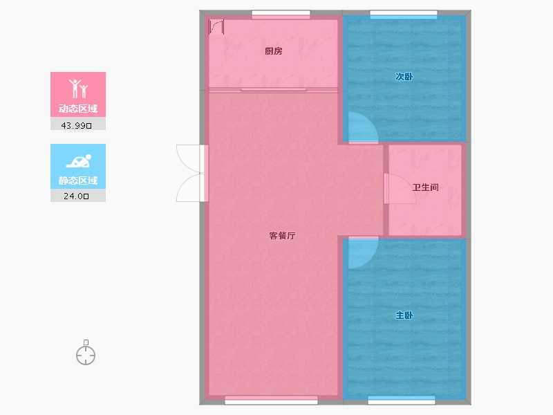 黑龙江省-哈尔滨市-锦秀·新华居-61.76-户型库-动静分区