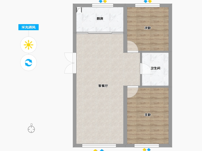 黑龙江省-哈尔滨市-锦秀·新华居-61.76-户型库-采光通风