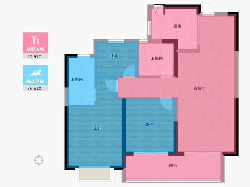 浙江省-宁波市-绿城·通山未来社区-80.97-户型库-动静分区