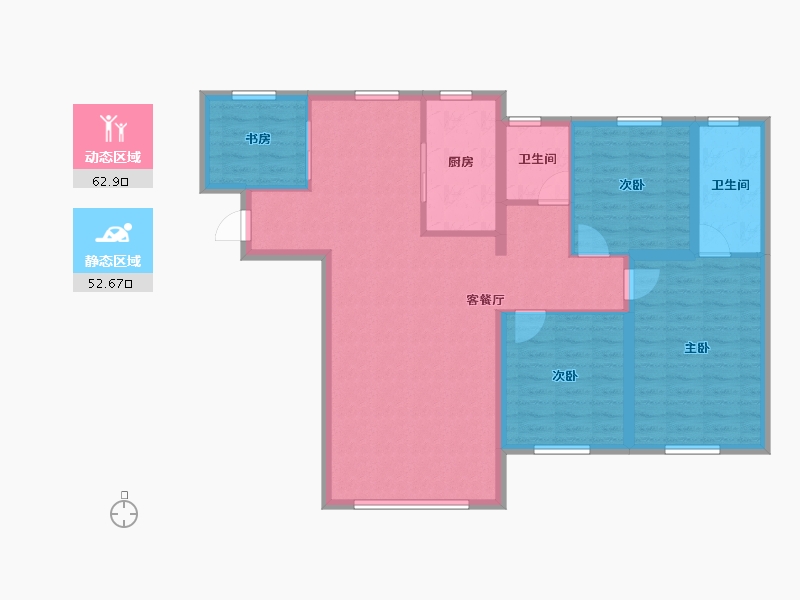 甘肃省-兰州市-浩源太和城-104.39-户型库-动静分区