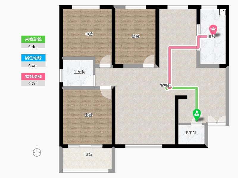 陕西省-咸阳市-秦建·东城丽景-112.00-户型库-动静线