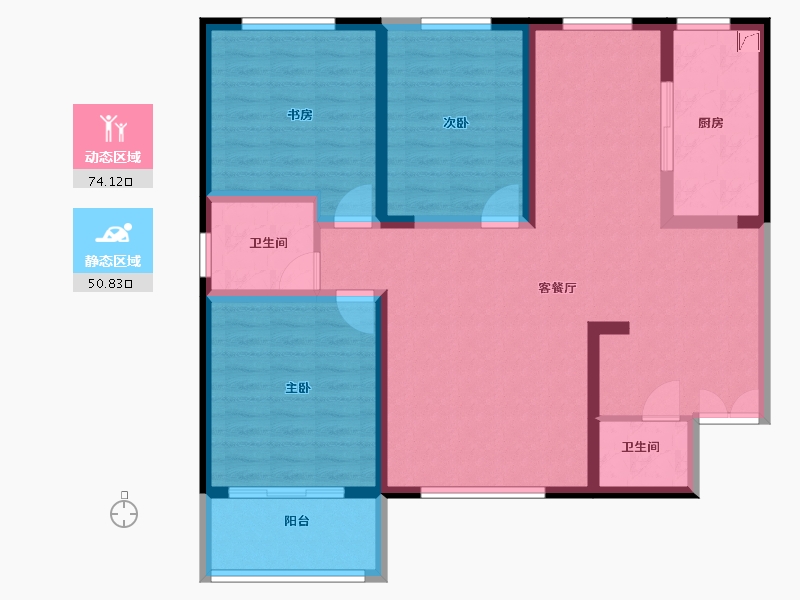 陕西省-咸阳市-秦建·东城丽景-112.00-户型库-动静分区