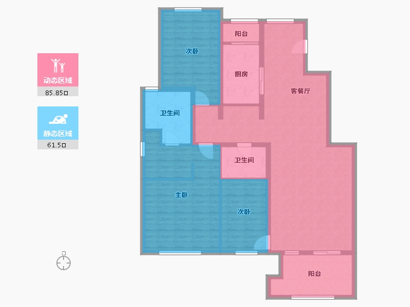 北京-北京市-北京风景东南区-133.00-户型库-动静分区