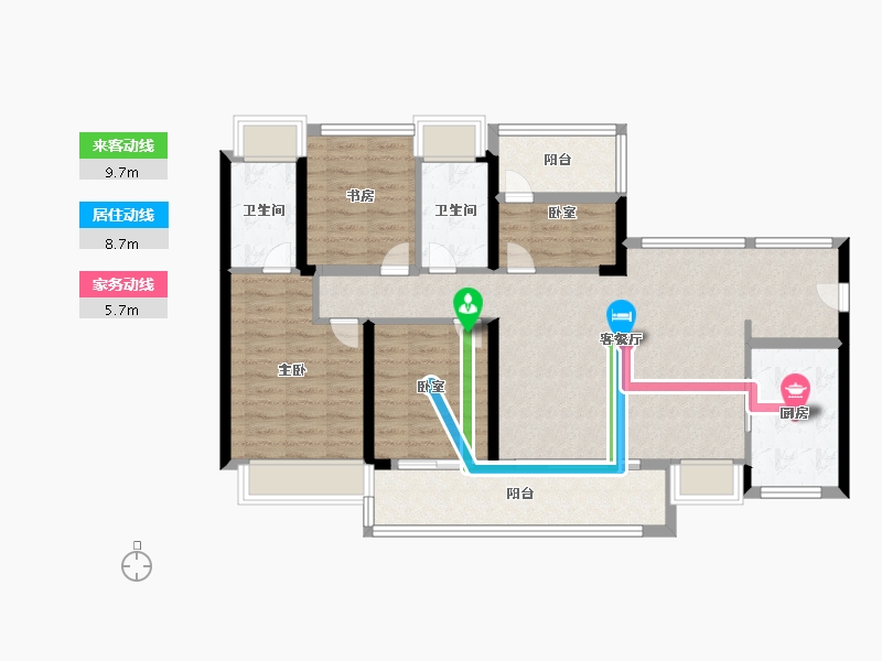 广东省-佛山市-顺德华润置地广场-100.79-户型库-动静线