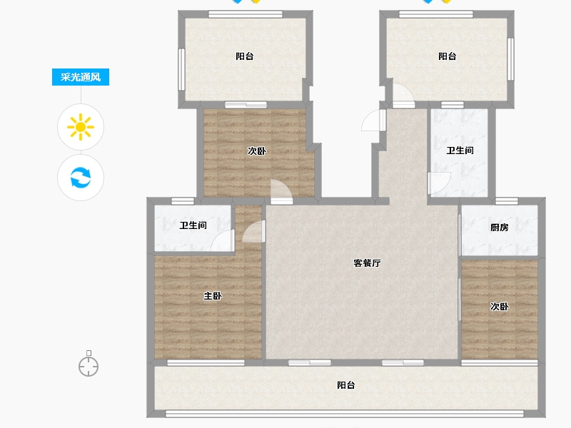 福建省-漳州市-保利·李白的院子-121.00-户型库-采光通风