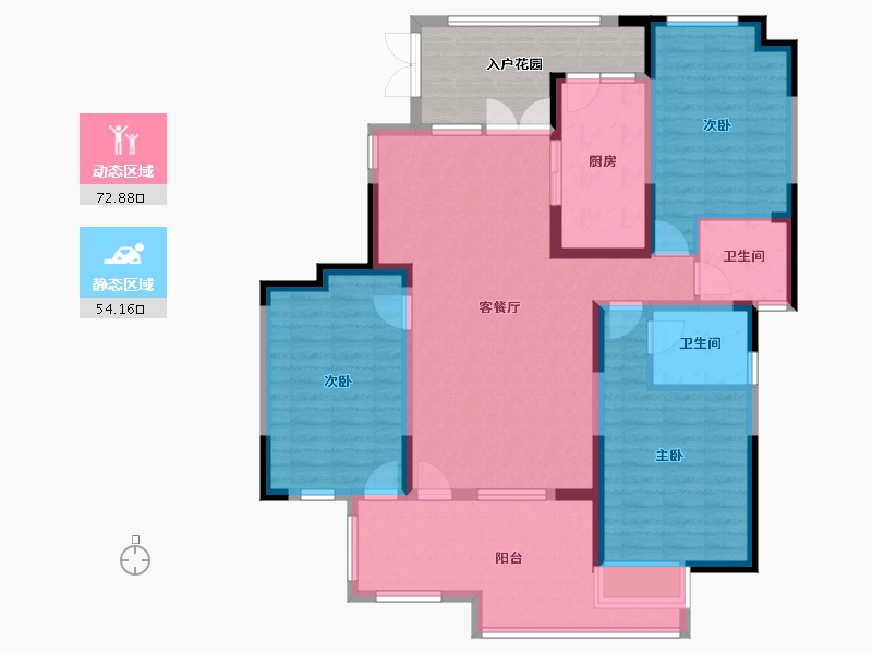 山东省-日照市-御景东方-134.76-户型库-动静分区