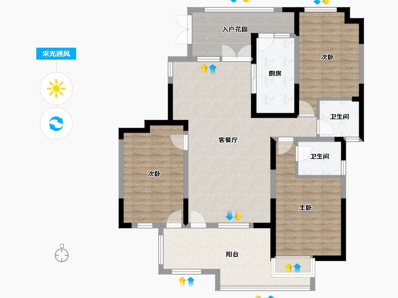 山东省-日照市-御景东方-134.76-户型库-采光通风