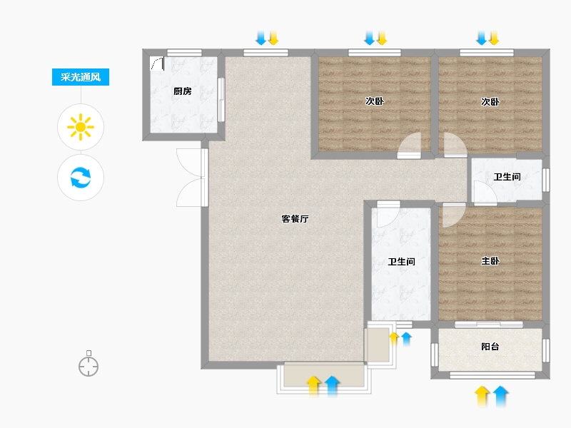 河南省-洛阳市-汇金城-111.87-户型库-采光通风