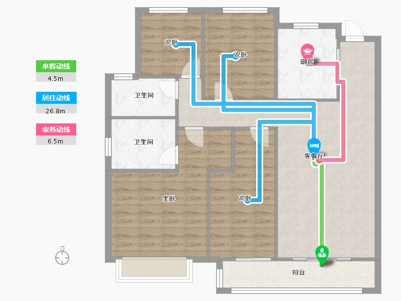 安徽省-蚌埠市-阳光城·麓山悦-106.00-户型库-动静线