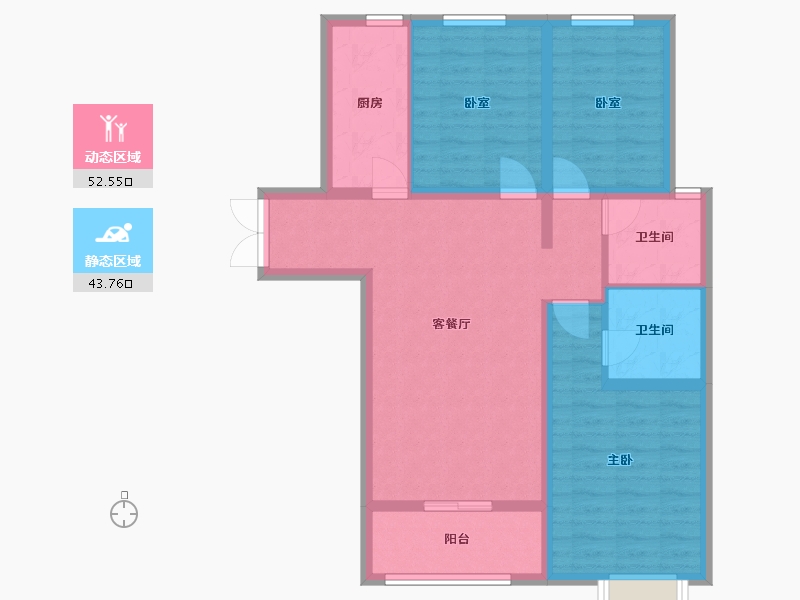 山西省-忻州市-丽都广场-96.25-户型库-动静分区