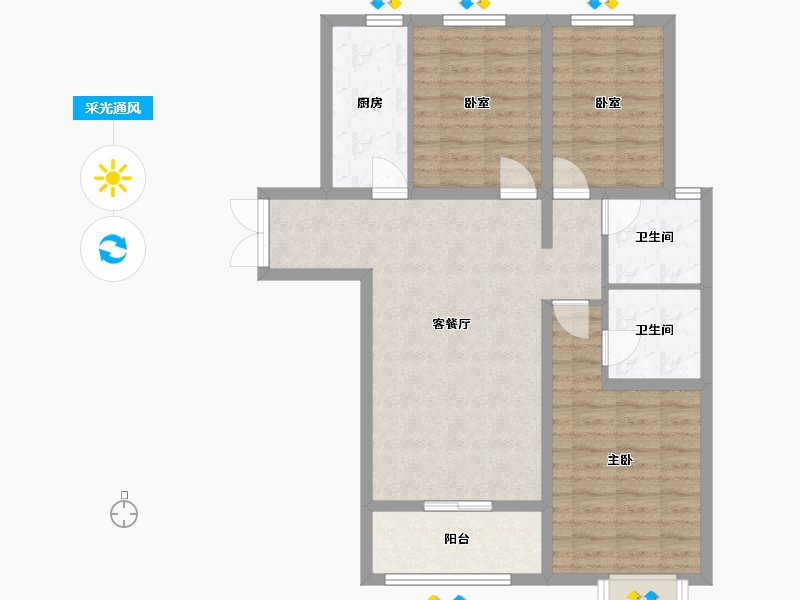 山西省-忻州市-丽都广场-96.25-户型库-采光通风