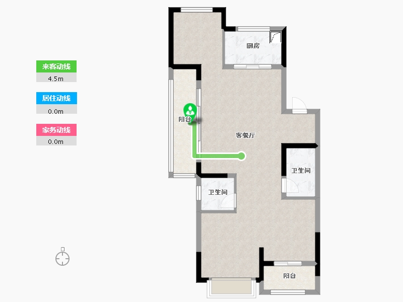 浙江省-金华市-江稠府-84.00-户型库-动静线