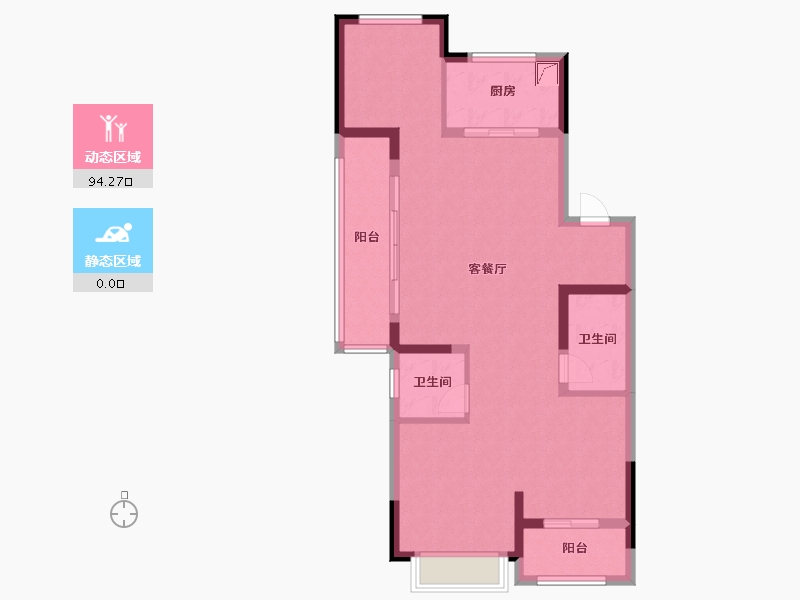 浙江省-金华市-江稠府-84.00-户型库-动静分区