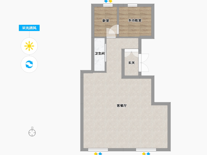 北京-北京市-华樾北京-一层下跃-64.00-户型库-采光通风