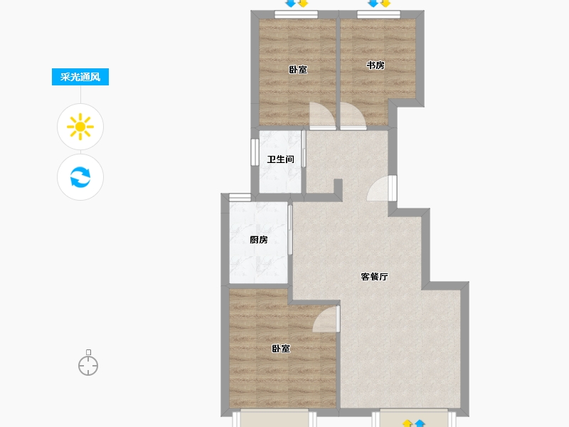 北京-北京市-华樾北京-65.00-户型库-采光通风