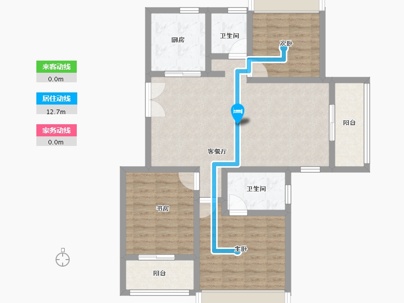 浙江省-杭州市-耦贤里-85.31-户型库-动静线