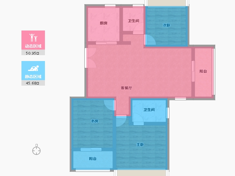 浙江省-杭州市-耦贤里-85.31-户型库-动静分区