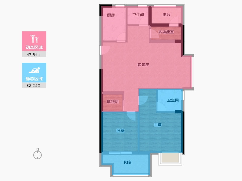 浙江省-宁波市-荣安·秋和月明-71.20-户型库-动静分区