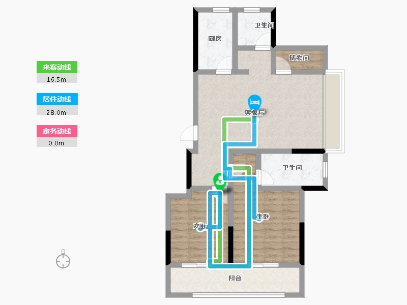 浙江省-杭州市-如沐清晖城-81.35-户型库-动静线